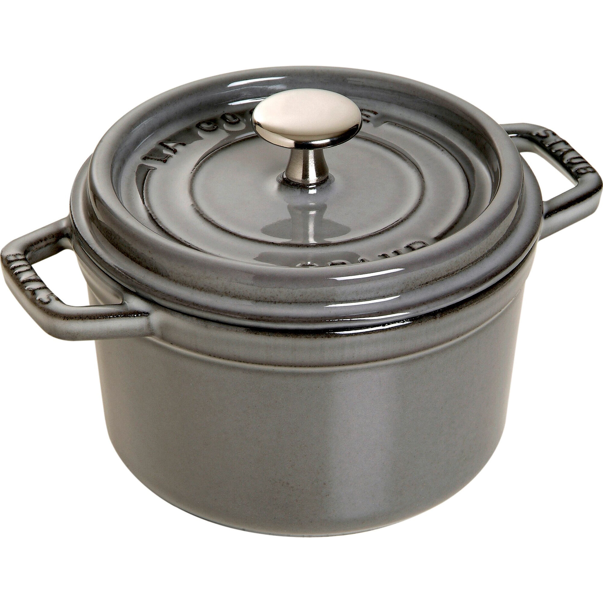 Staub La Cocotte rund støbejernsgryde 14 cm / 0,8 liter, grafitgrå