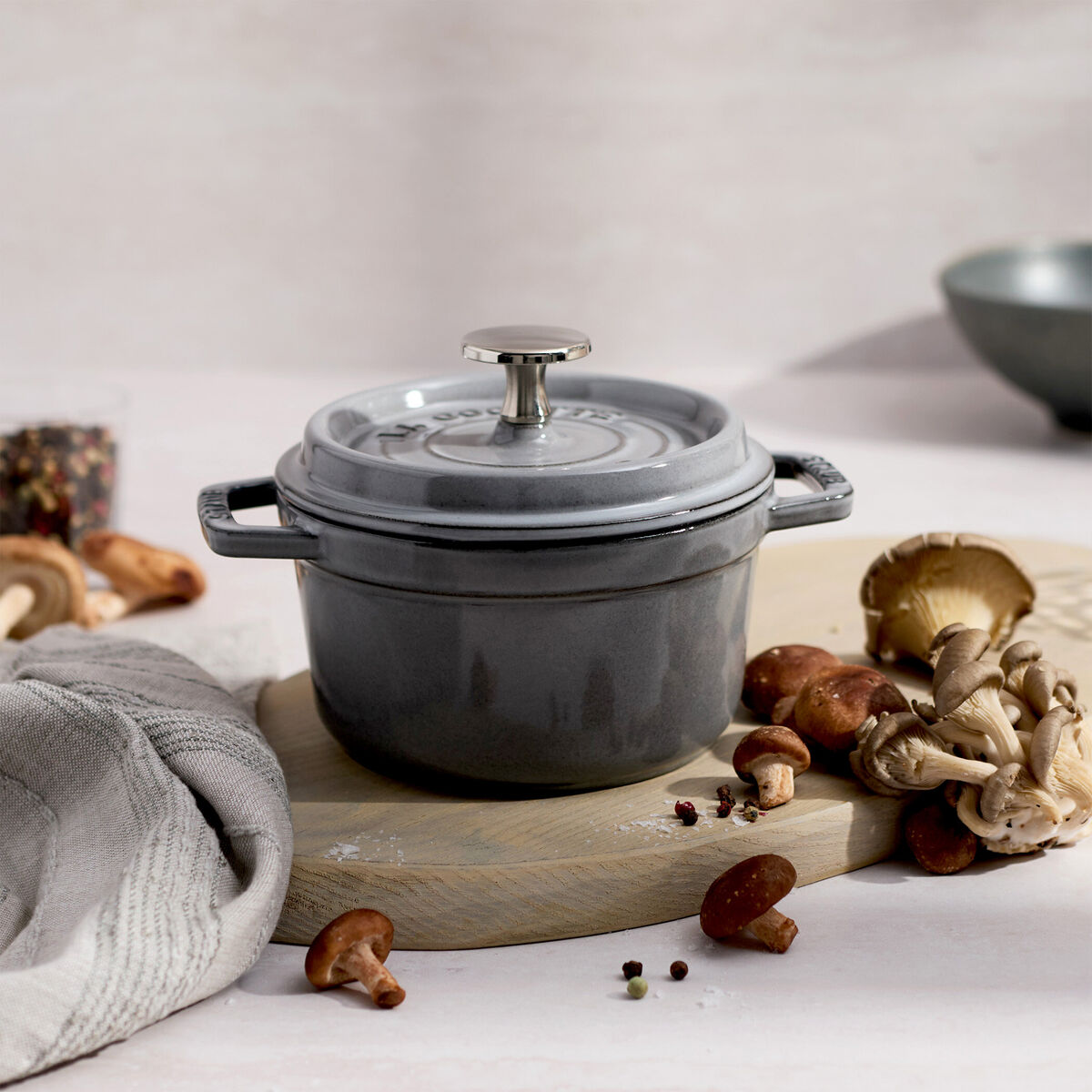 La Cocotte rund gjutjärnsgryta 14 cm / 0,8 liter, grafitgrå