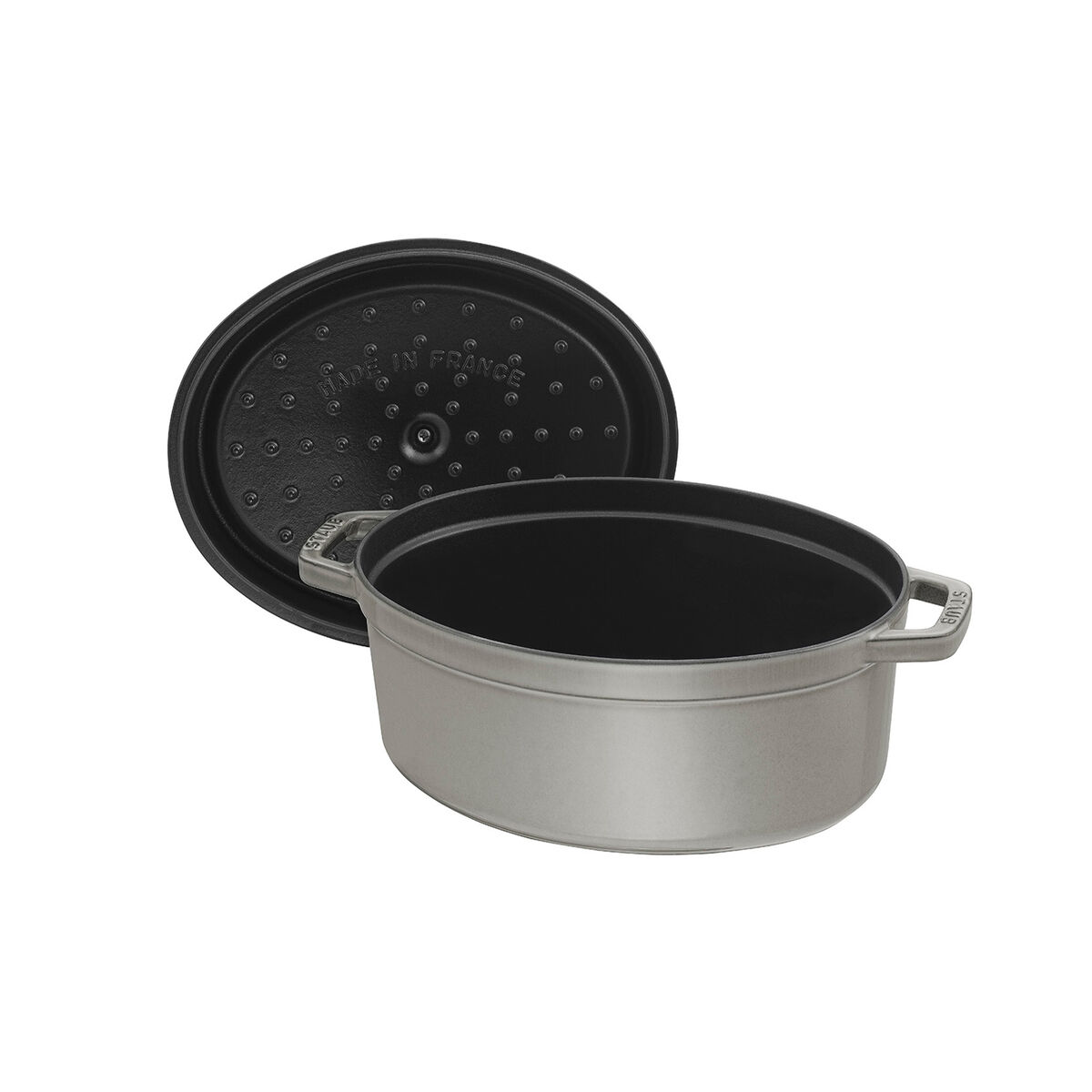 La Cocotte oval gjutjärnsgryta 15 cm / 0,6 liter, grafitgrå
