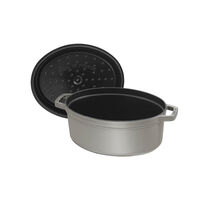 La Cocotte oval gjutjärnsgryta 15 cm / 0,6 liter, grafitgrå