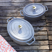 La Cocotte oval gjutjärnsgryta 15 cm / 0,6 liter, grafitgrå