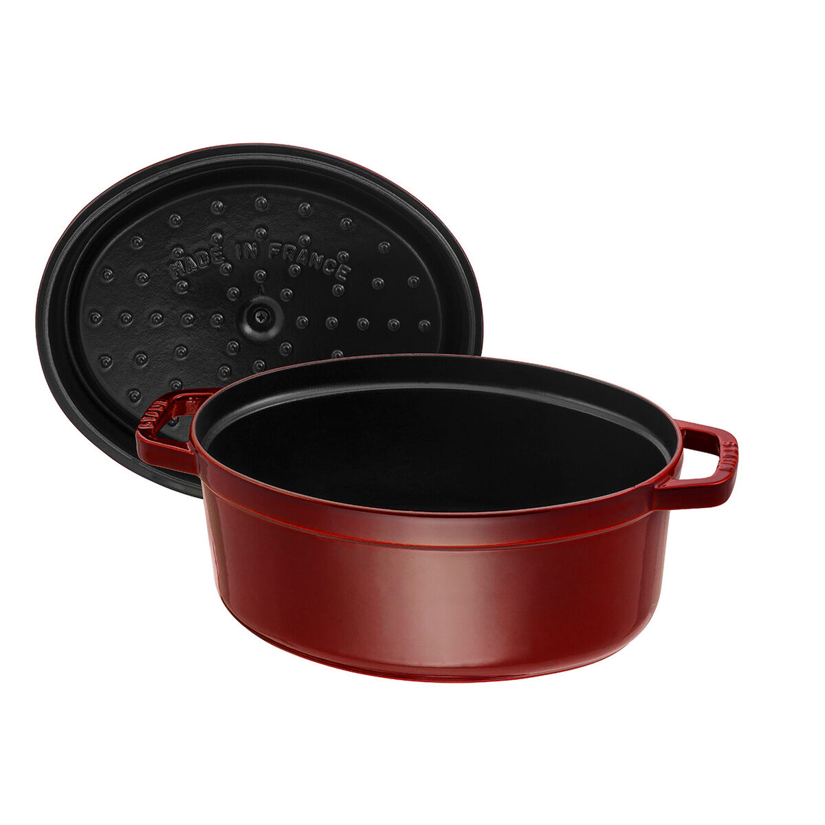 La Cocotte oval gjutjärnsgryta 33 cm / 6,7 liter, grenadinröd