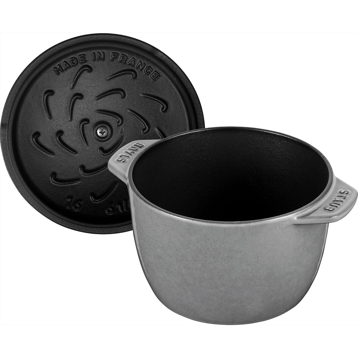 La Cocotte risgryta i gjutjärn 16 cm/1,75 liter, grafitgrå
