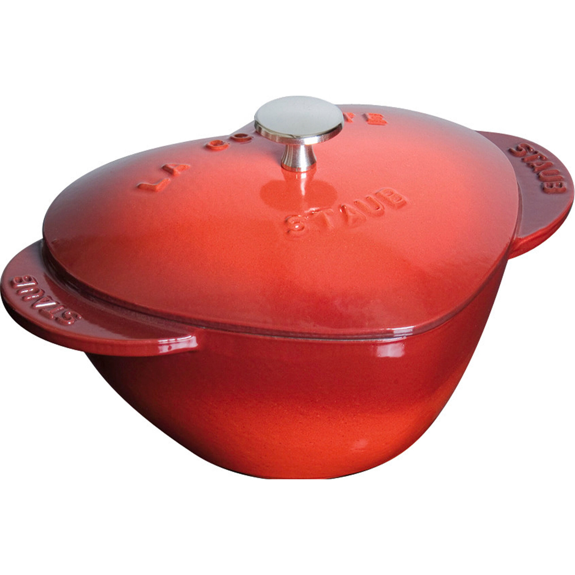 Staub La Cocotte støbejernsgryde hjerte 20 cm / 1,75 liter, kirsebærrød