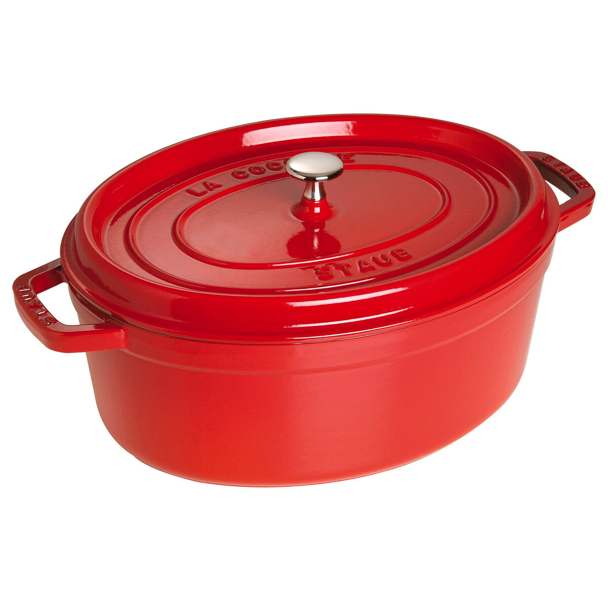 La Cocotte oval gjutjärnsgryta 31 cm / 5,5 liter, körsbärsröd