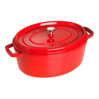 La Cocotte oval gjutjärnsgryta 33 cm / 6,7 liter, körsbärsröd