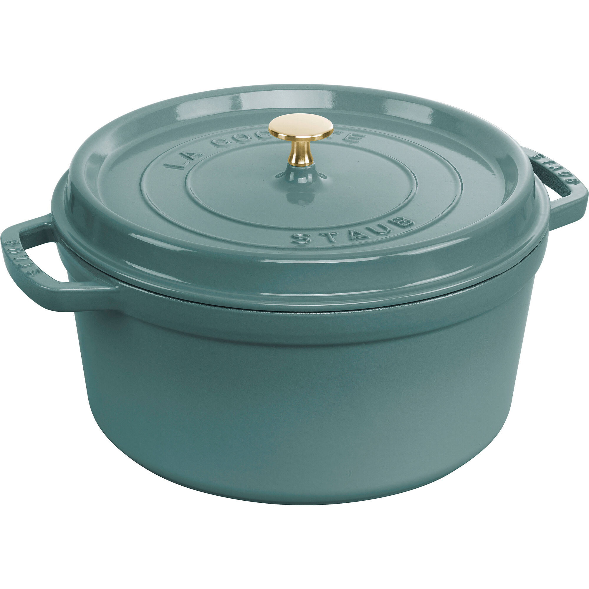 Staub La Cocotte rund støbejernsgryde 28 cm / 6,7 liter, eukalyptusgrøn