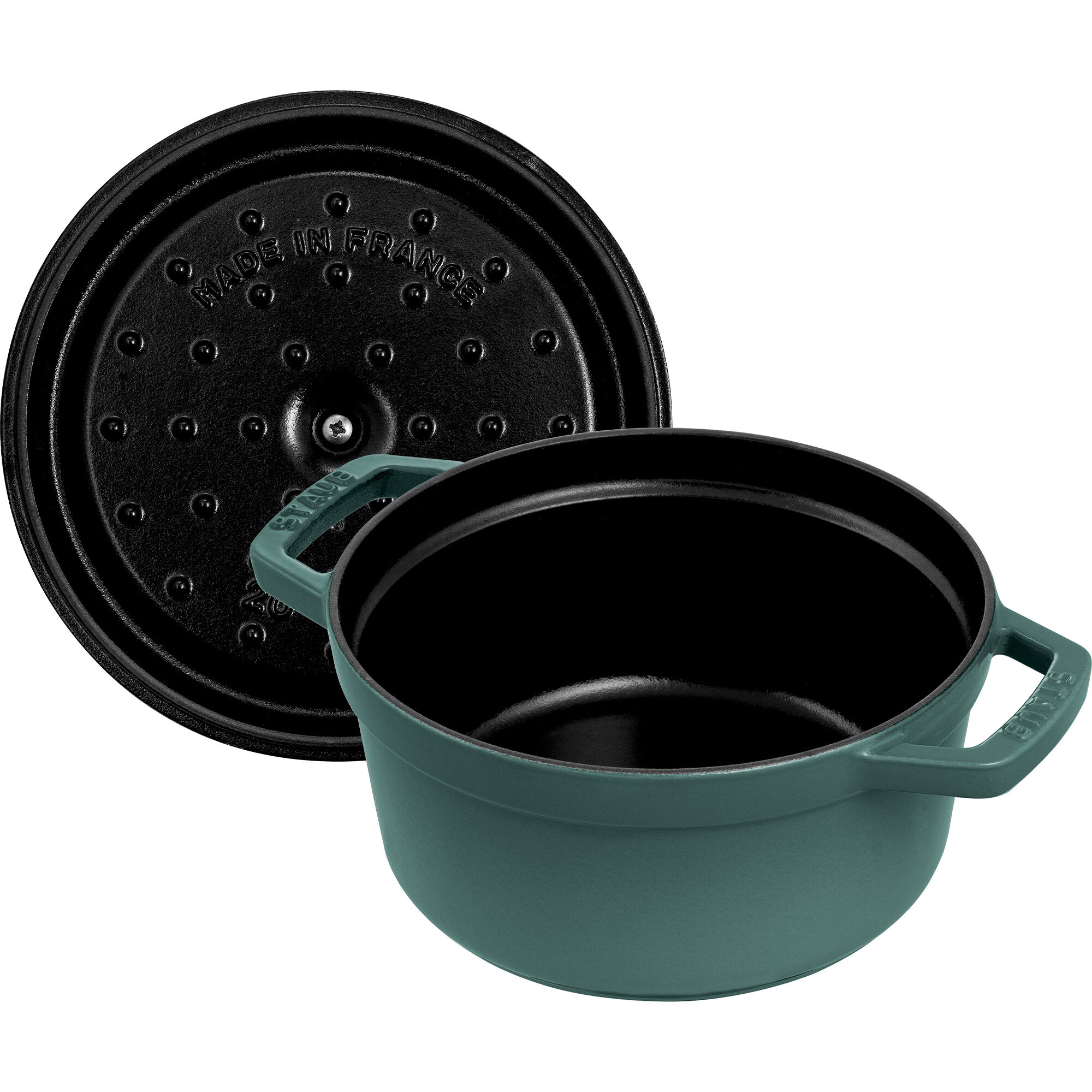 Staub La Cocotte rund støbejernsgryde 20 cm / 2,2 liter, eukalyptusgrøn