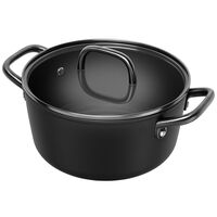 Milano gryte med glasslokk 24 cm, svart