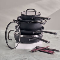 Milano gryte med glasslokk 24 cm, svart