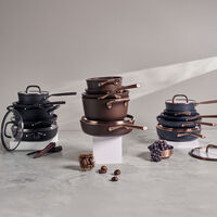 Milano gryte med glasslokk 24 cm, svart