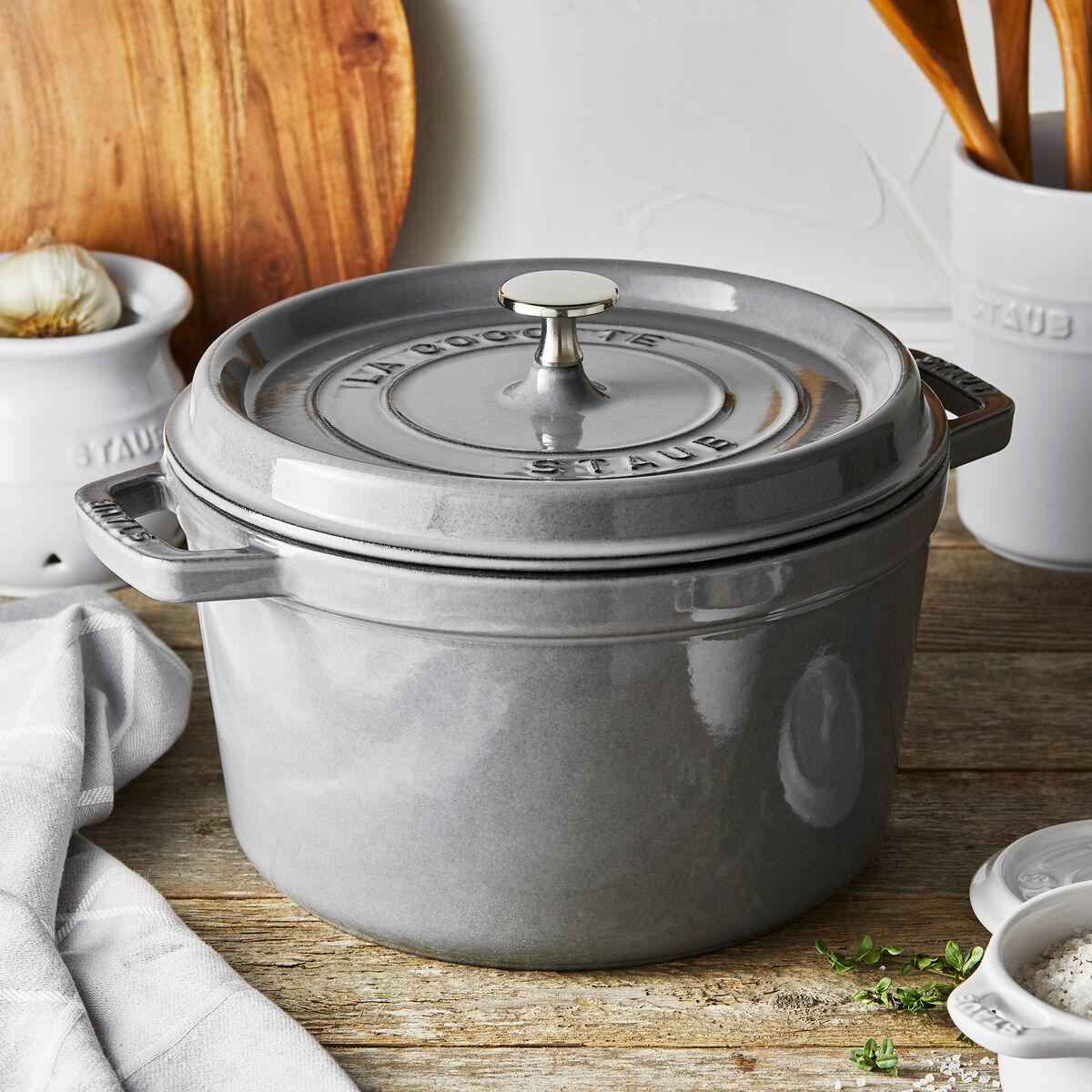 La Cocotte dyp støpejernsgryte 24 cm, grafittgrå
