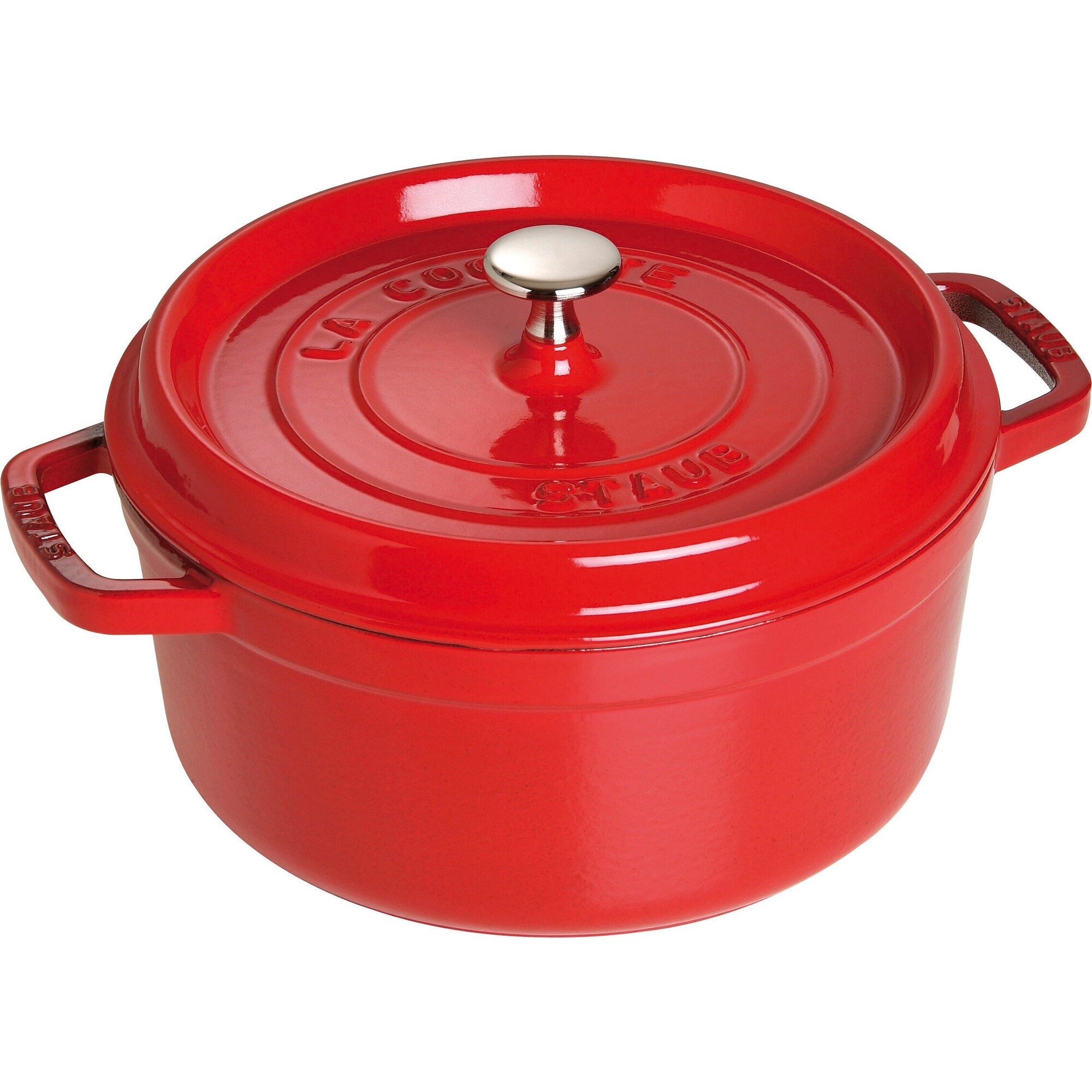 Staub La Cocotte rund støbejernsgryde 24 cm / 3,7 liter, kirsebærrød