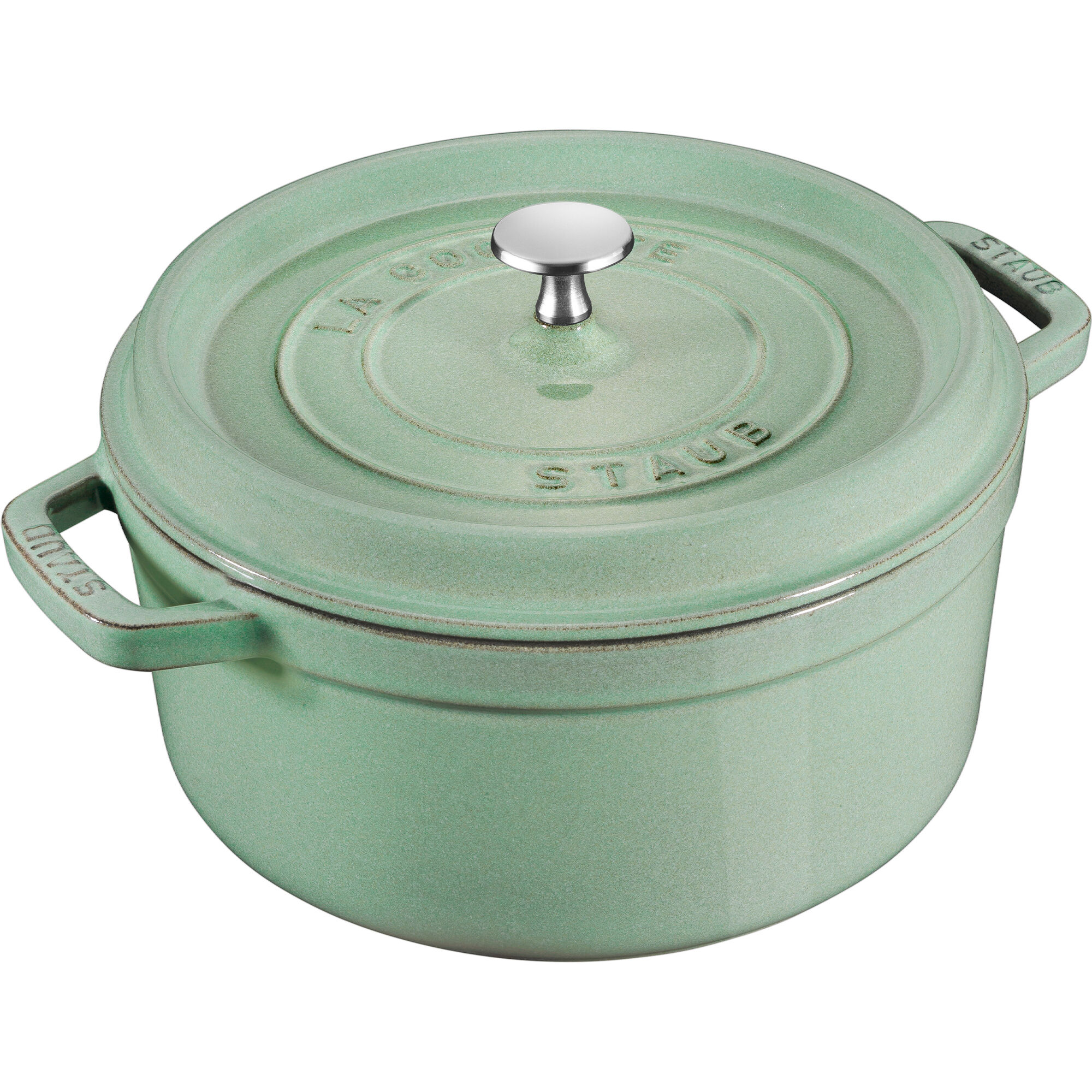 Staub La Cocotte rund støbejernsgryde 26 cm / 5,2 l, salviegrøn
