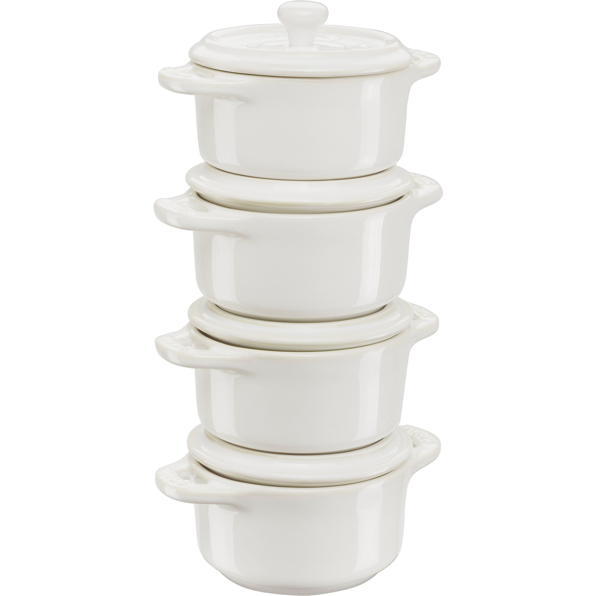 Staub Mini-Cocotte grydesæt 4-pak, hvid