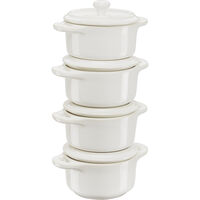 Mini-Cocotte grytset 4-pack, vit