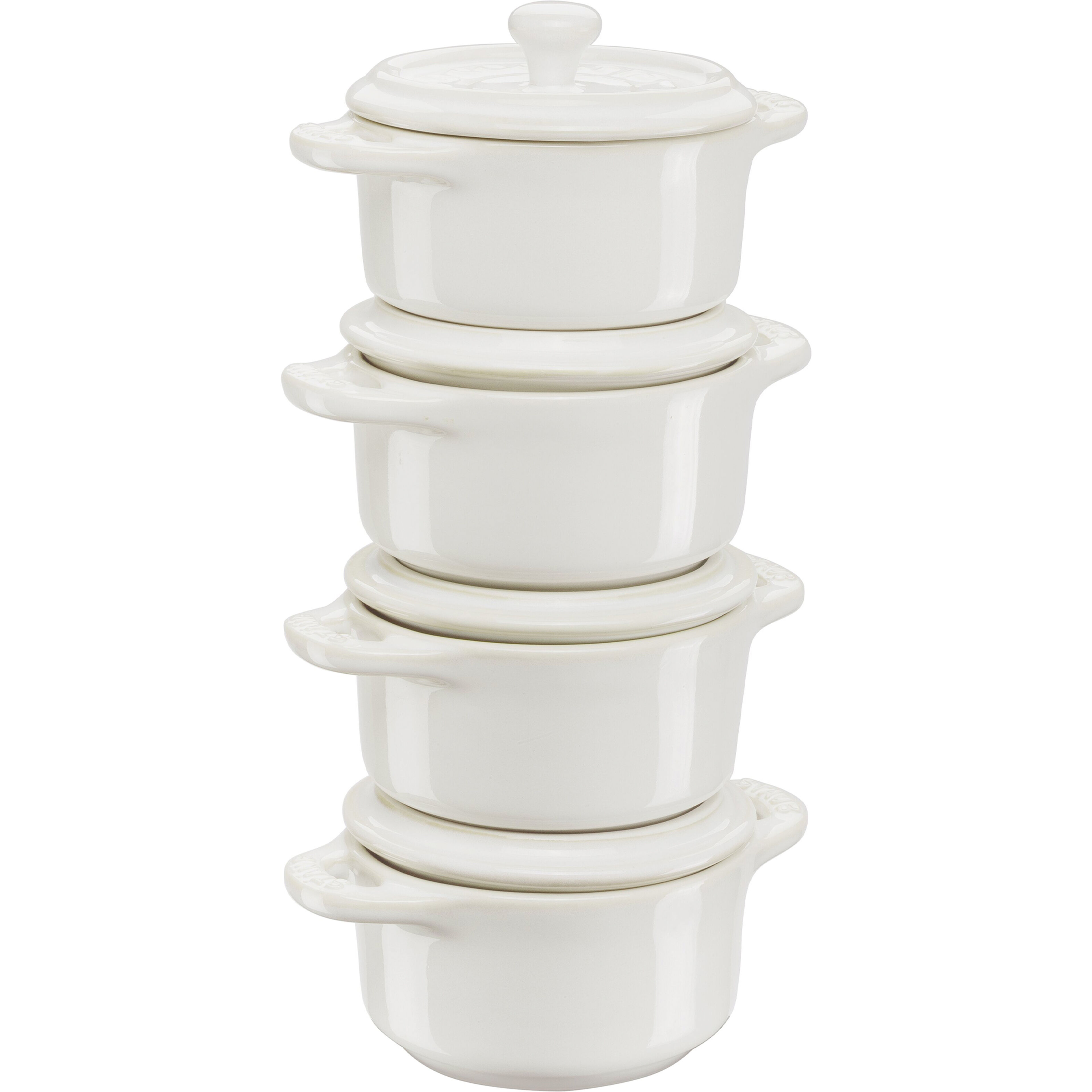 Mini-Cocotte grytset 4-pack, vit