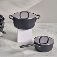 Milano kasserolle med glasslokk 18 cm, svart