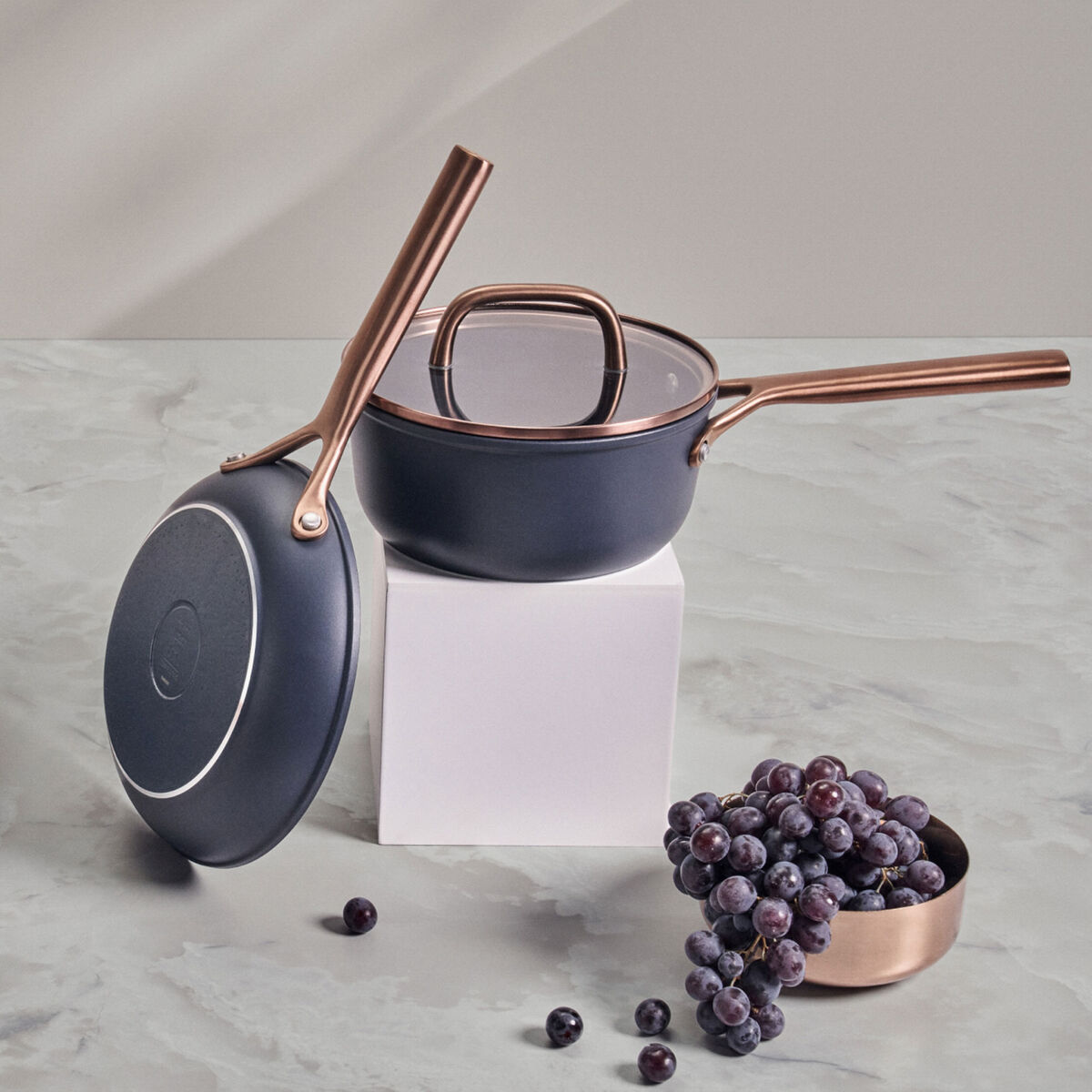 Milano kasserolle med glasslokk 18 cm, blå