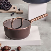 Milano gryte med glasslokk 18 cm, brun