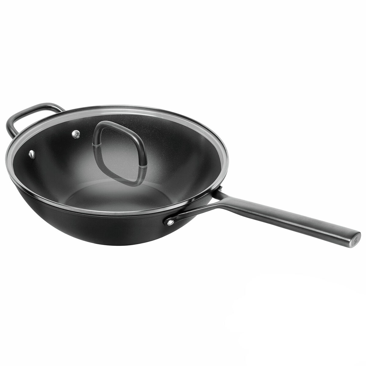 Milano wok 30 cm med glaslock, svart