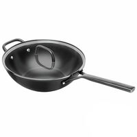 Milano wok 30 cm med glaslock, svart