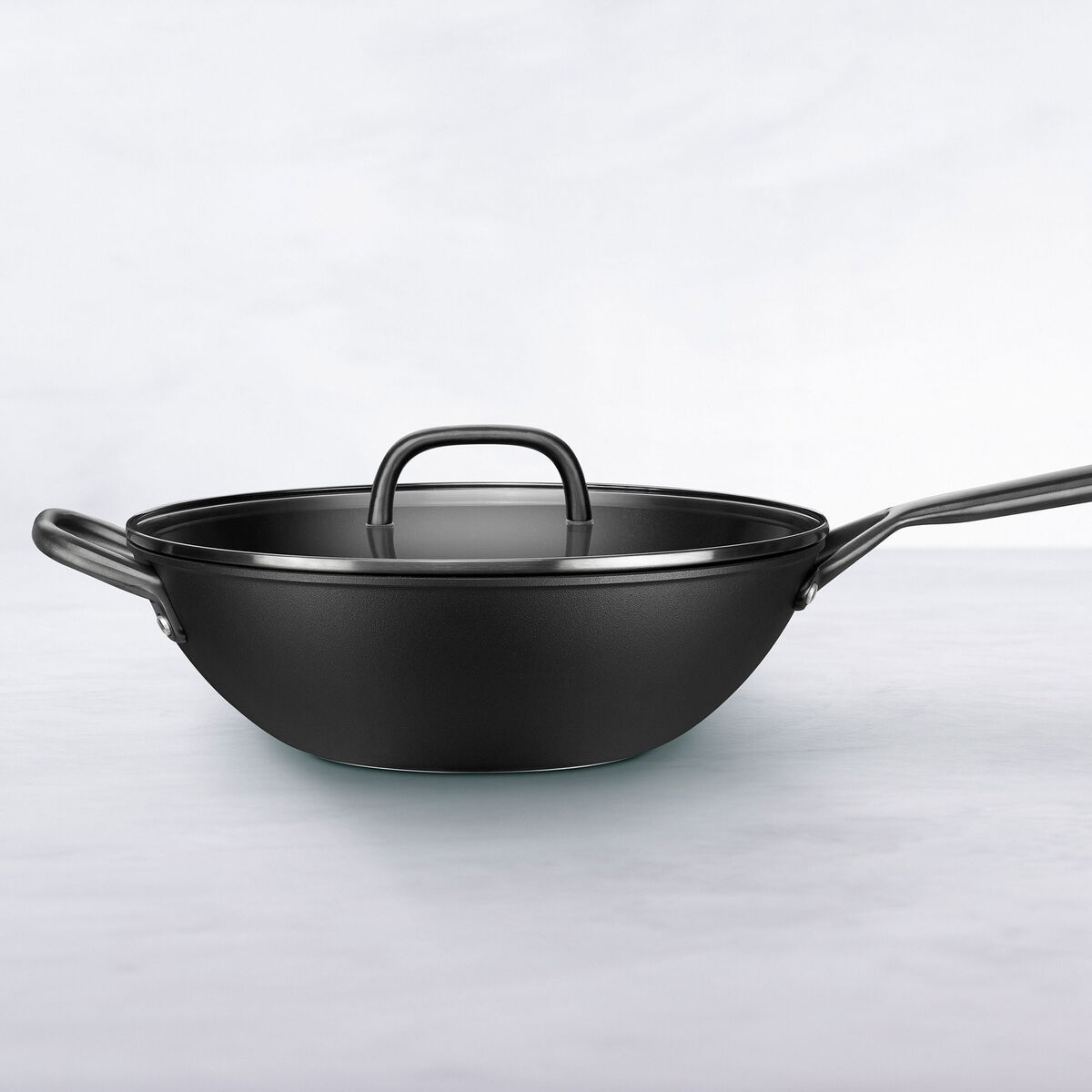 Milano wok 30 cm med glaslock, svart