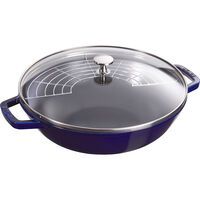 Wok med glaslock 30 cm, mörkblå