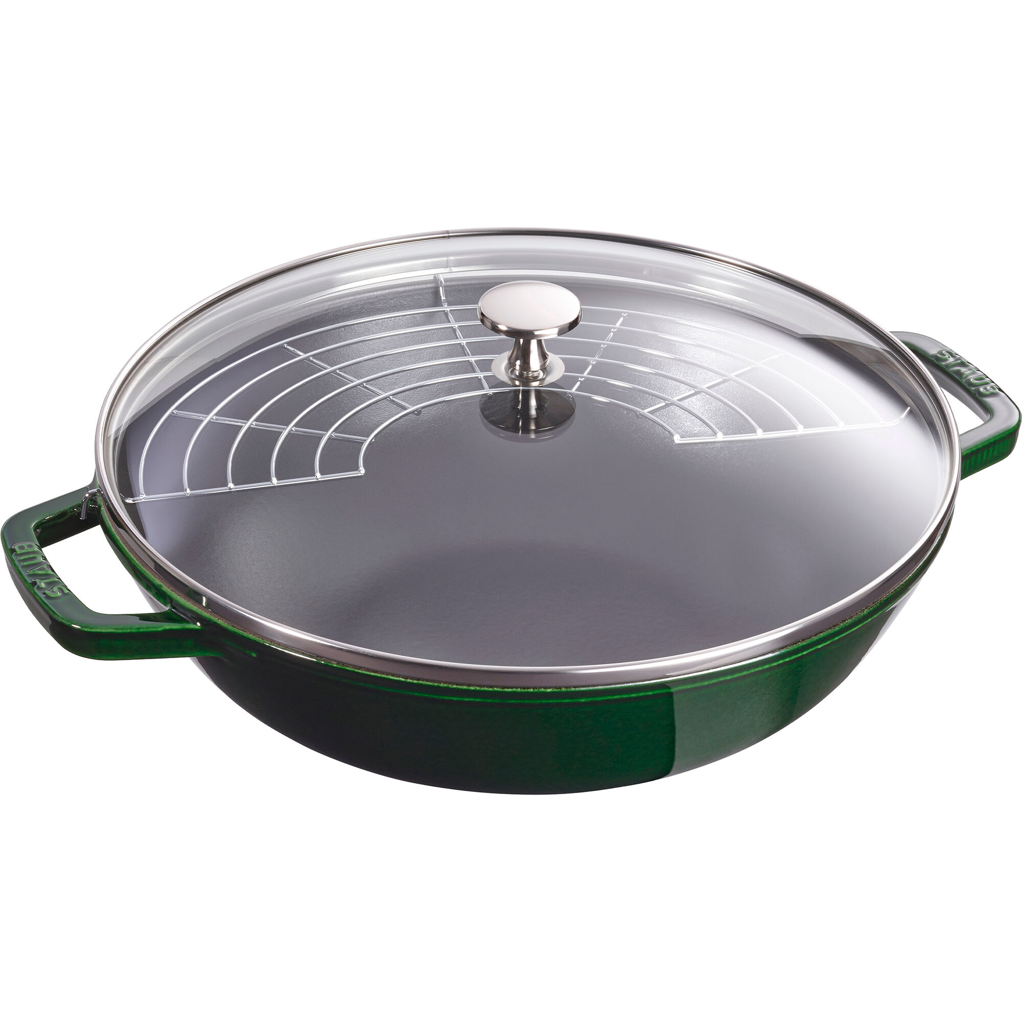 Staub Wok med glaslåg 30 cm, grøn