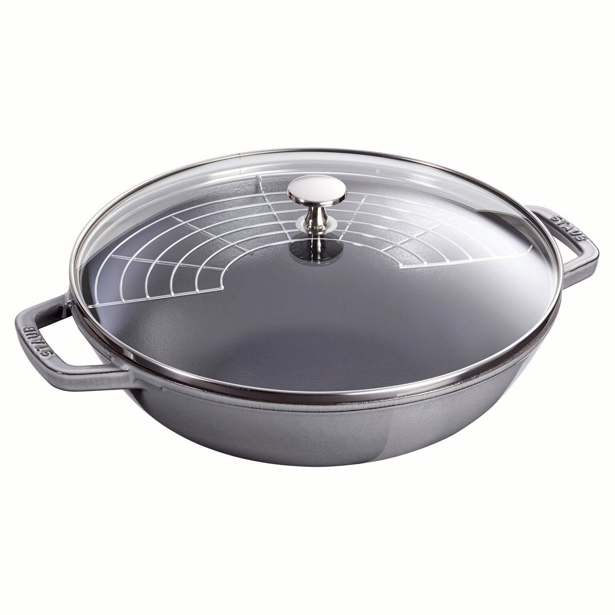 Staub Wok med glaslåg 30 cm, grå