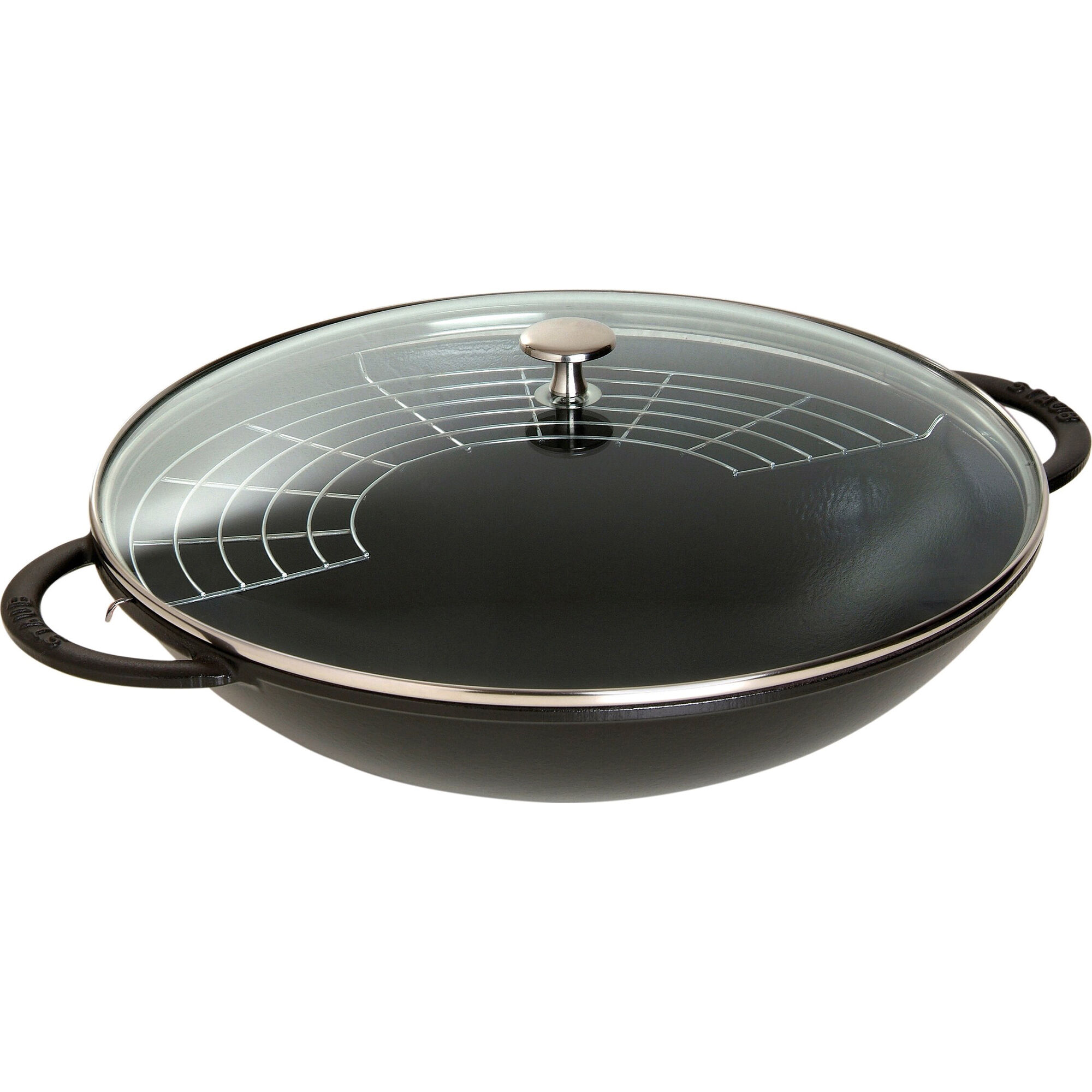 Staub Wok med glaslåg 37 cm, sort