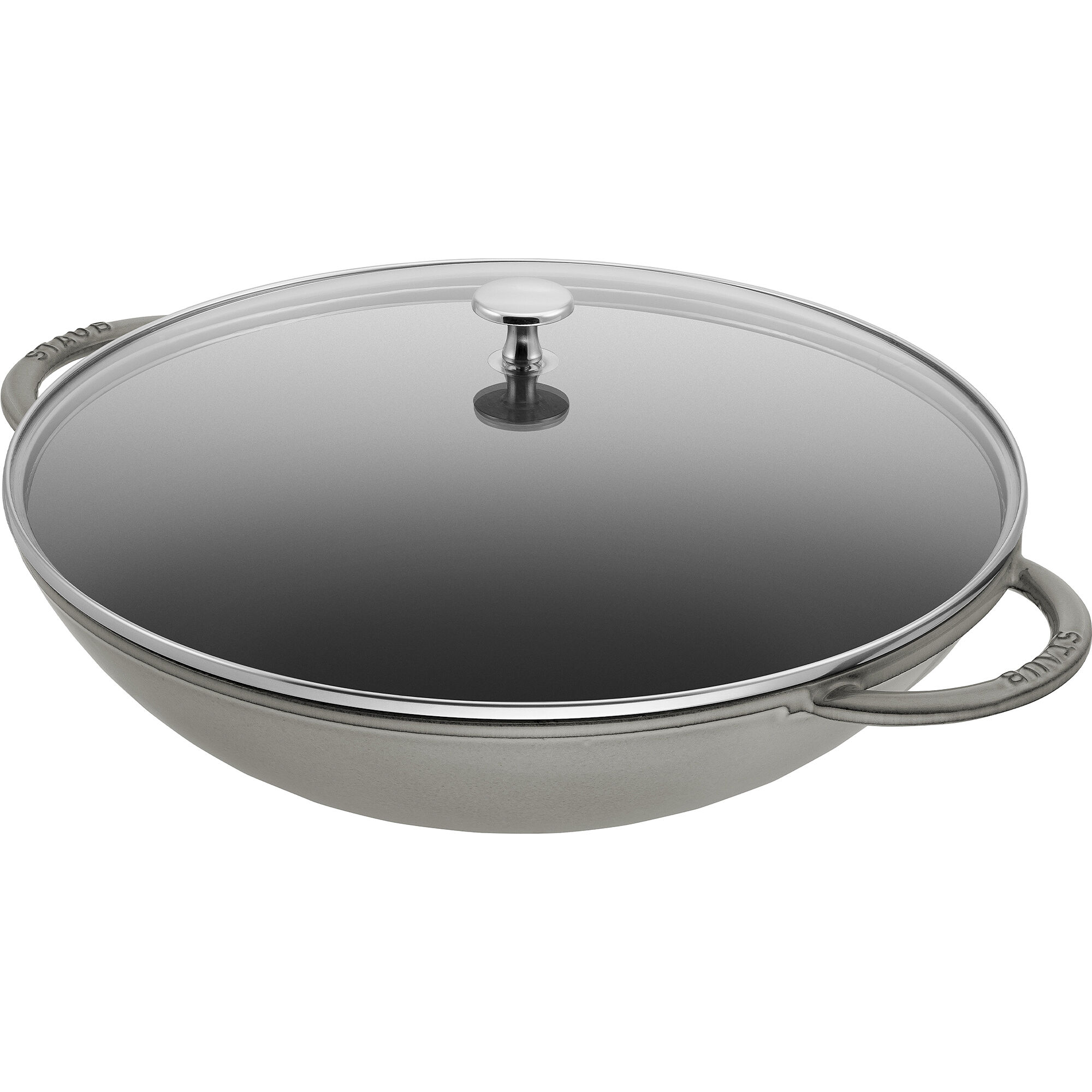 Staub Wok med glaslåg 37 cm, grå