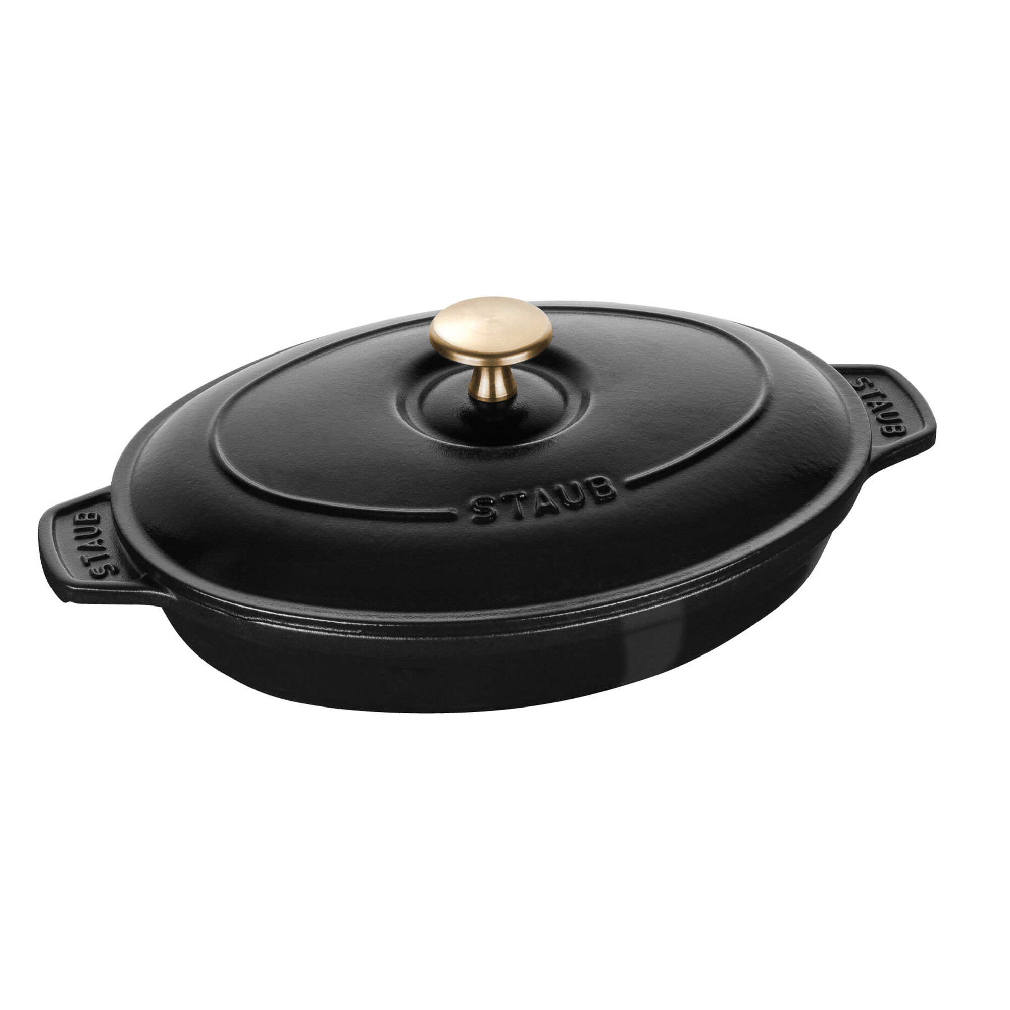 Staub Ovnfast form 23 cm med låg, sort
