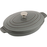 Ugnsform 23 cm med lock, grå