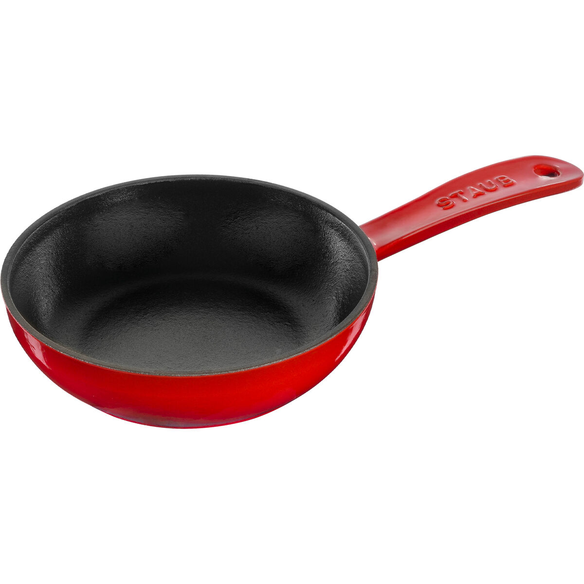 Støpejernspanne 16 cm, kirsebærrød