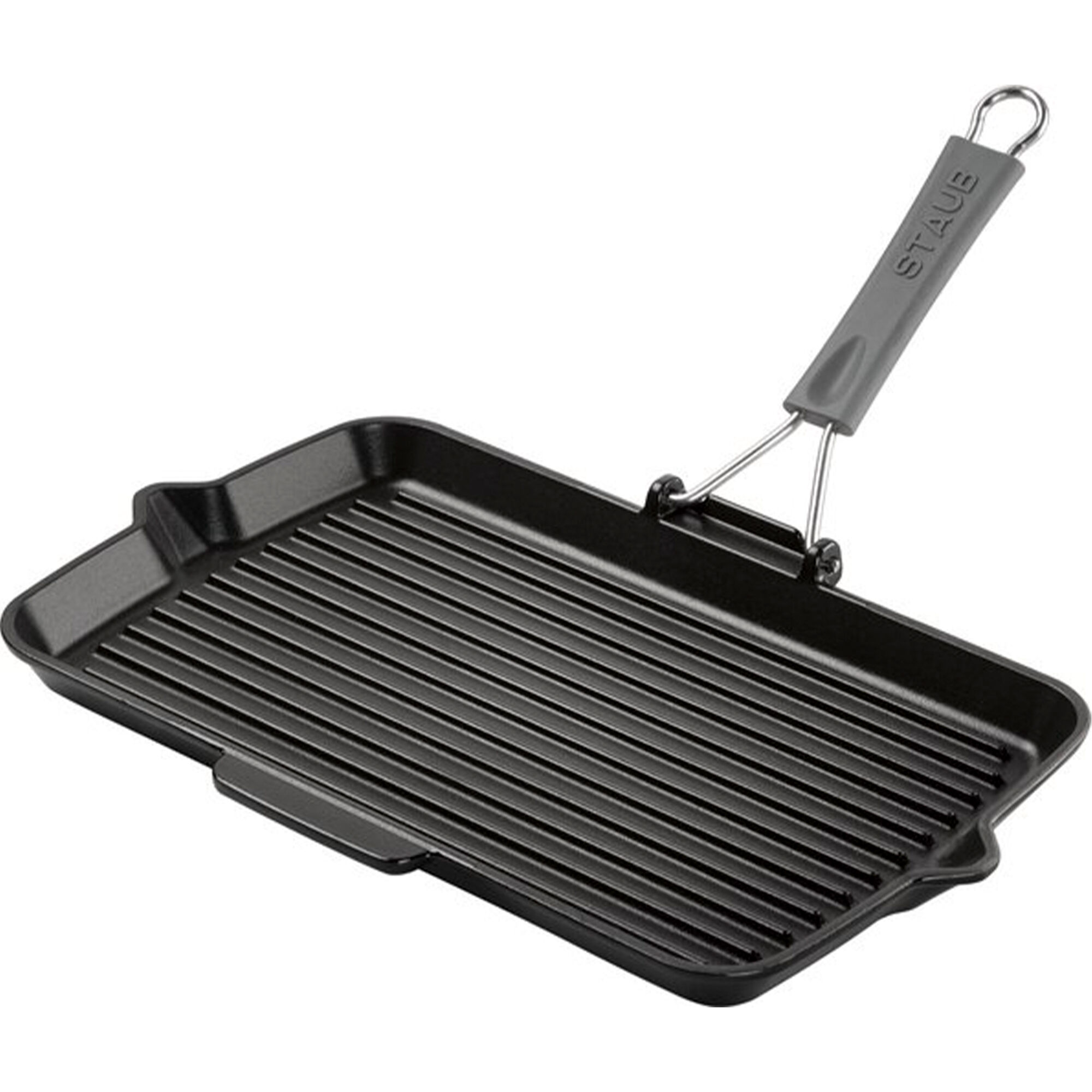 Staub Grillpande i støbejern 34 x 21 cm, sort