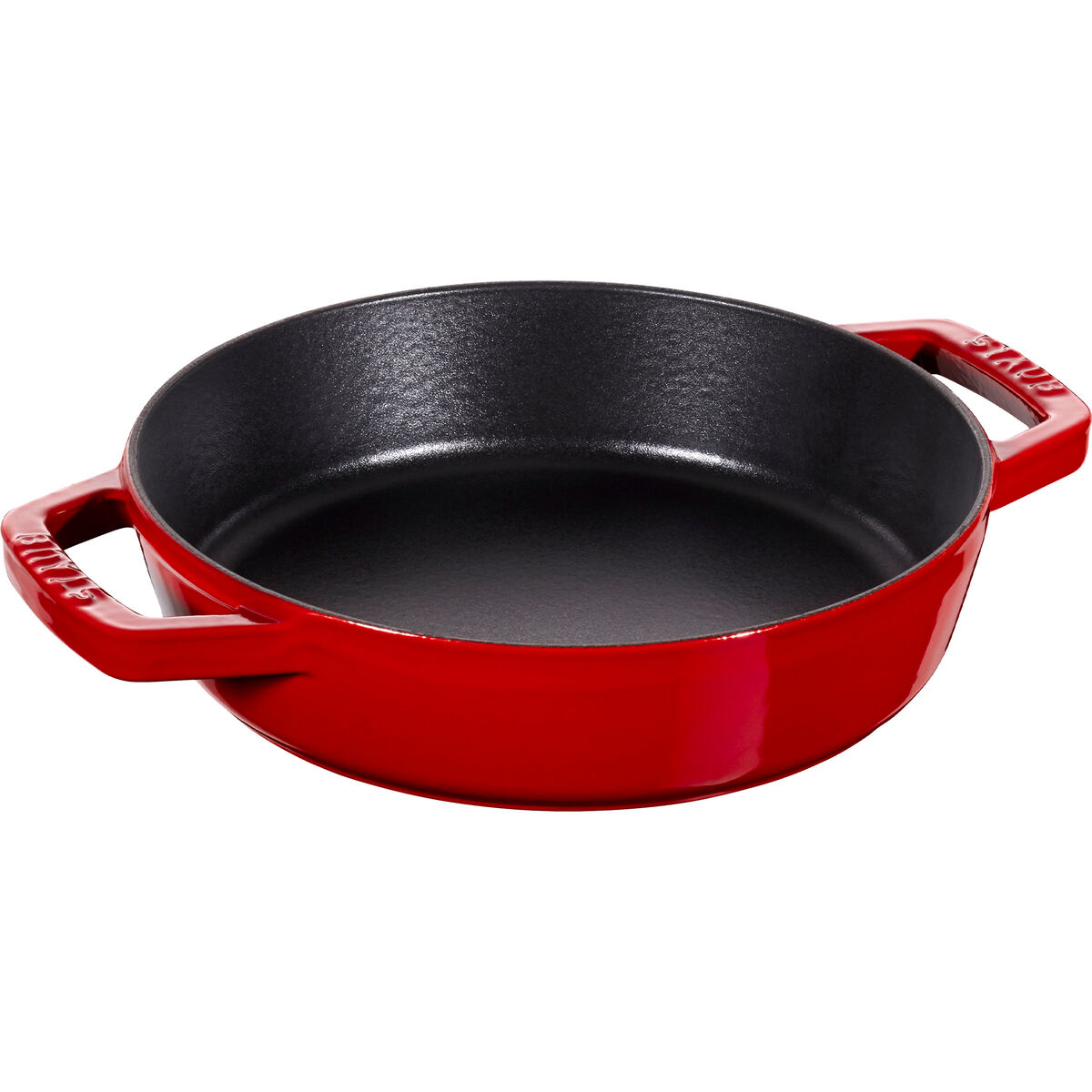 Stekpanna i gjutjärn med 2 handtag 20 cm, körsbärsröd