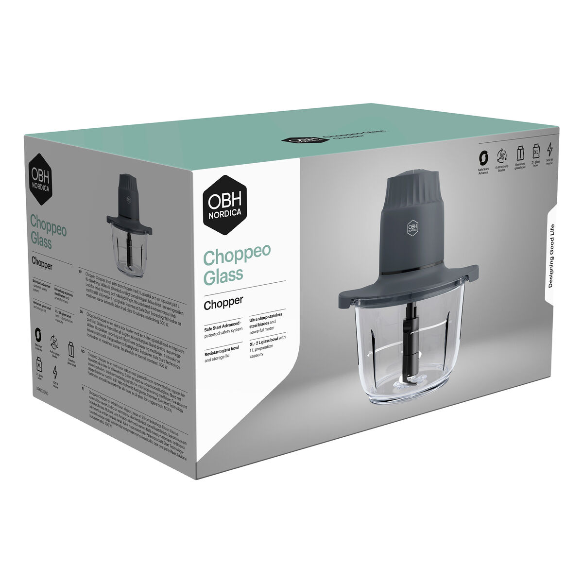 Choppeo minihackare 2 liter, svart/transparent