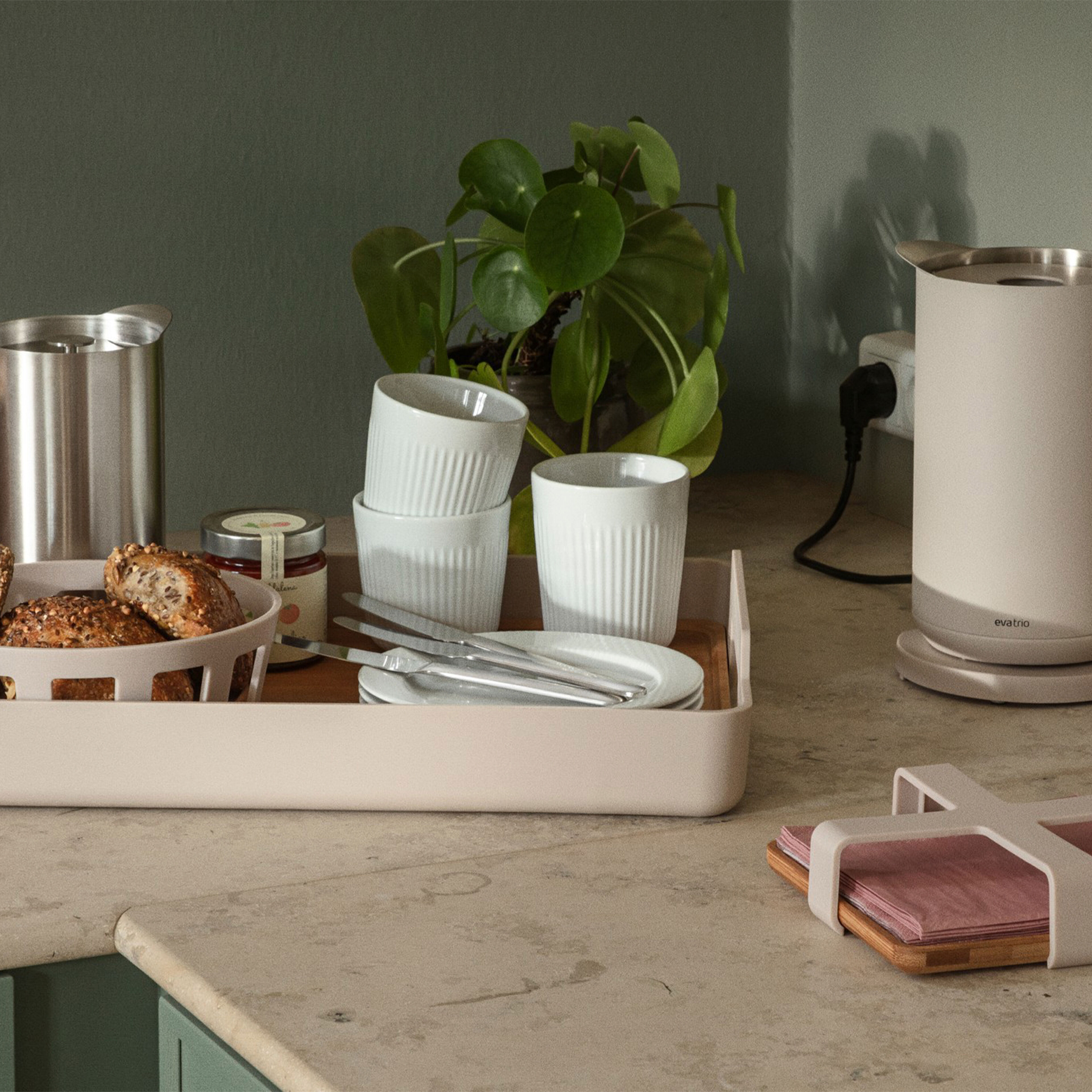 Nordic Kitchen rektangulär serveringsbricka 50 cm, sand