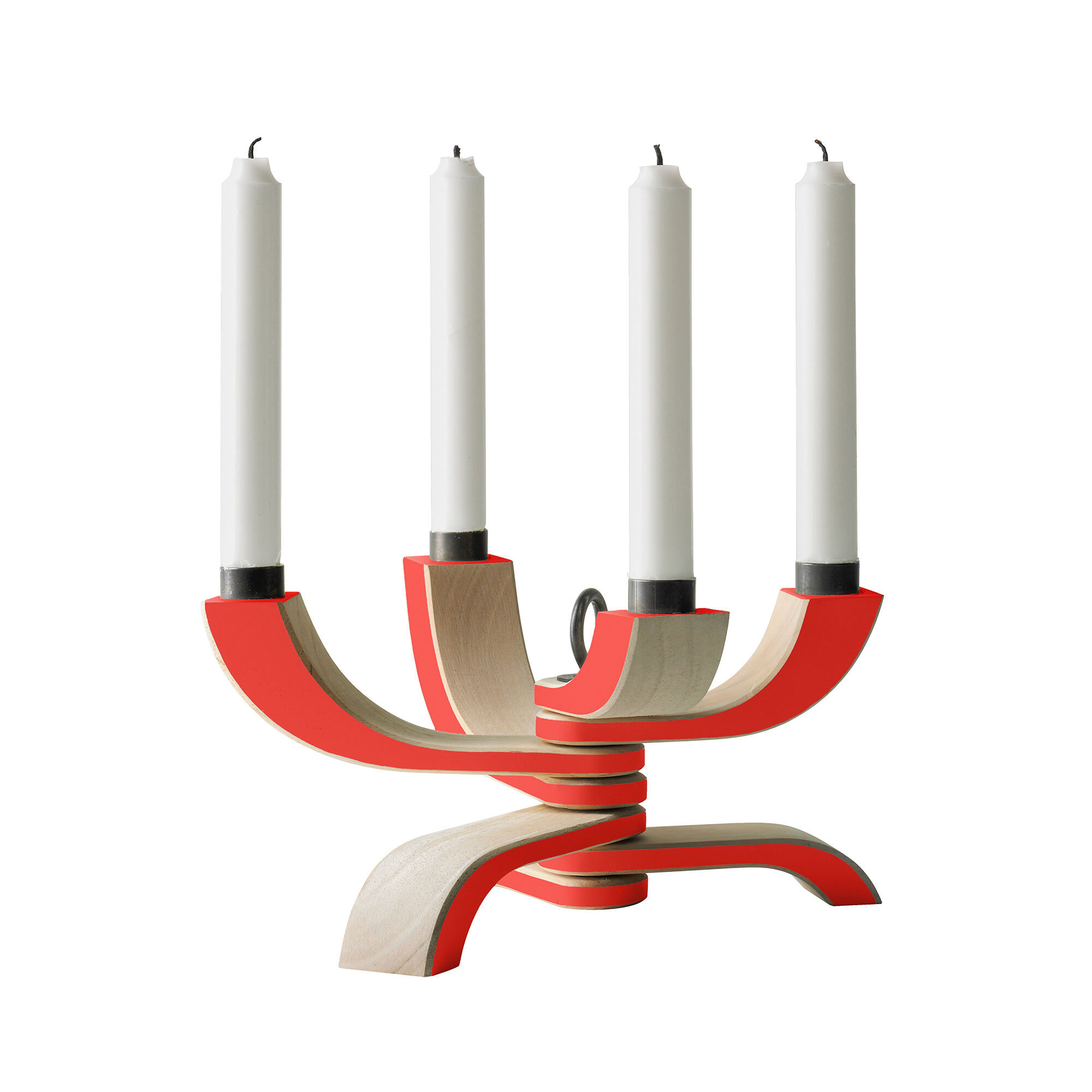 Design house stockholm Nordic Light 4-armet lysestage, rød