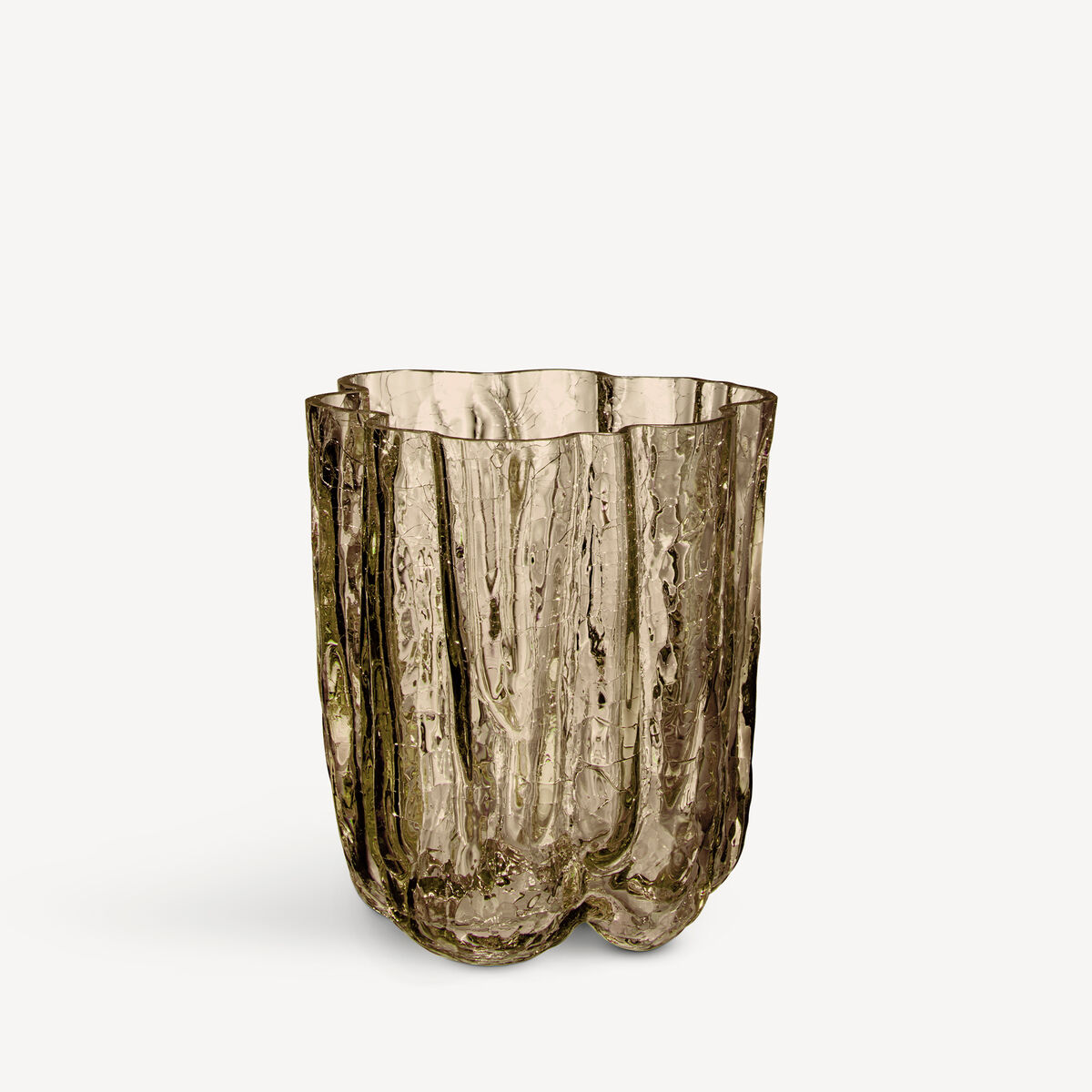 Crackle vas 12,1 cm, taupe