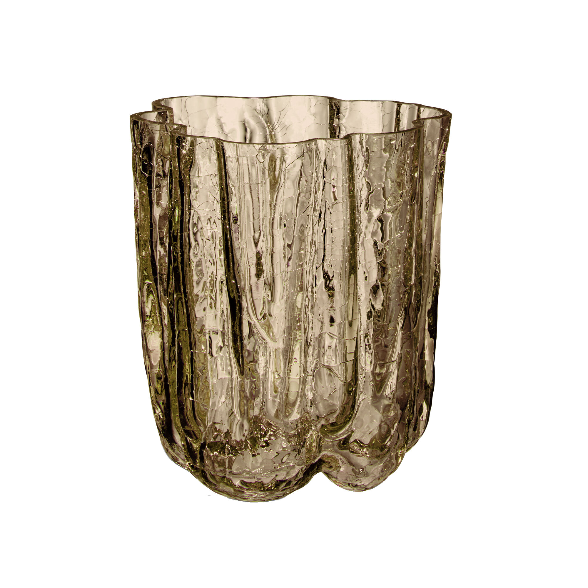 Kosta boda Crackle vase 12,1 cm, taupe