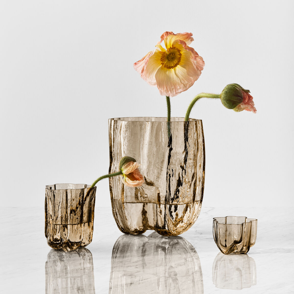 Crackle vas 12,1 cm, taupe