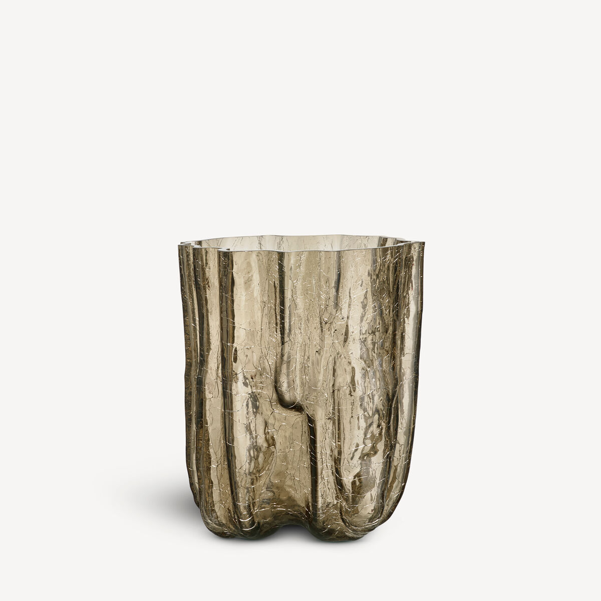 Crackle vas 27 cm, taupe