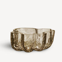 Crackle ljuslykta 5,8 cm, taupe
