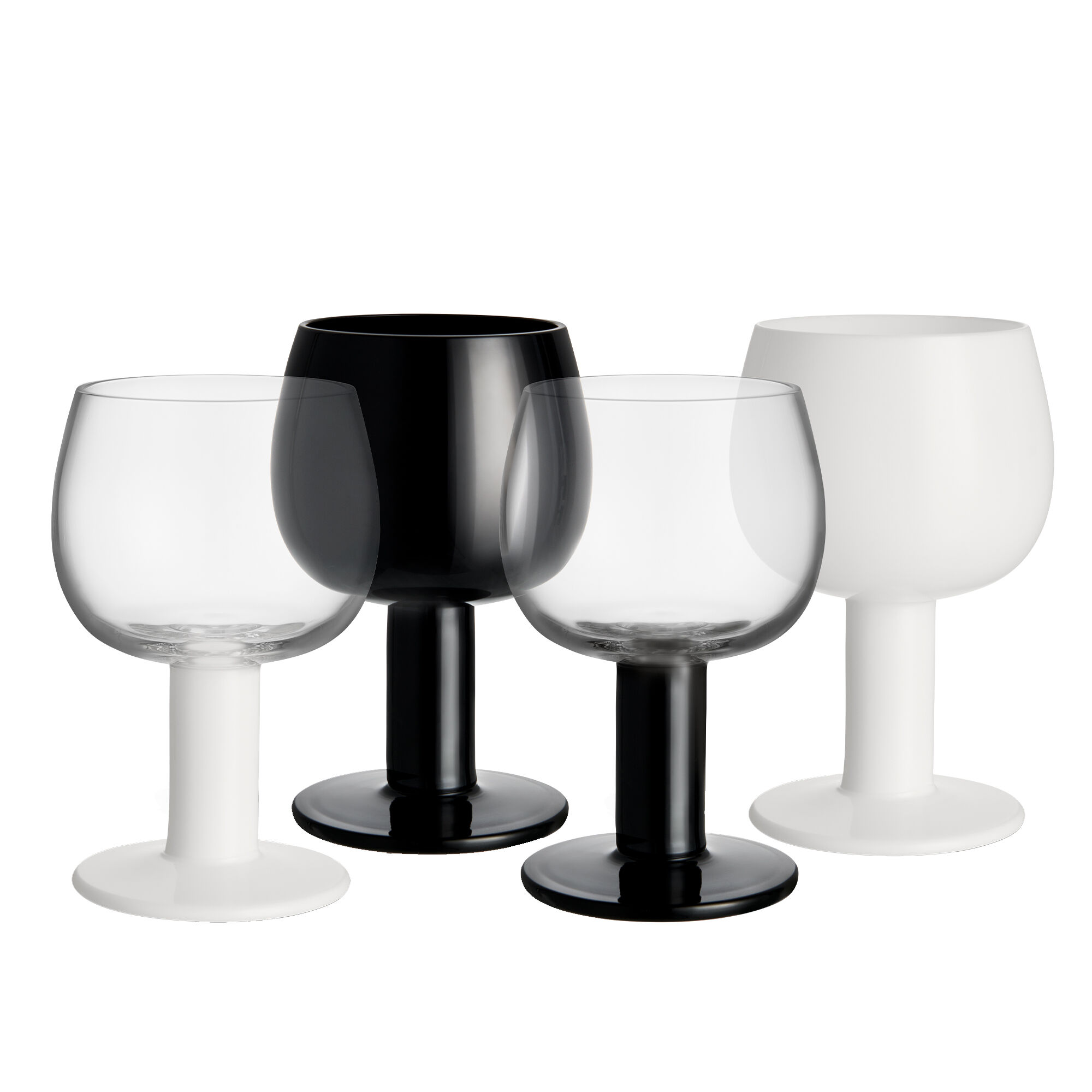 Kosta boda Fars Glas vinglas 40 cl 4-pak, hvid/sort