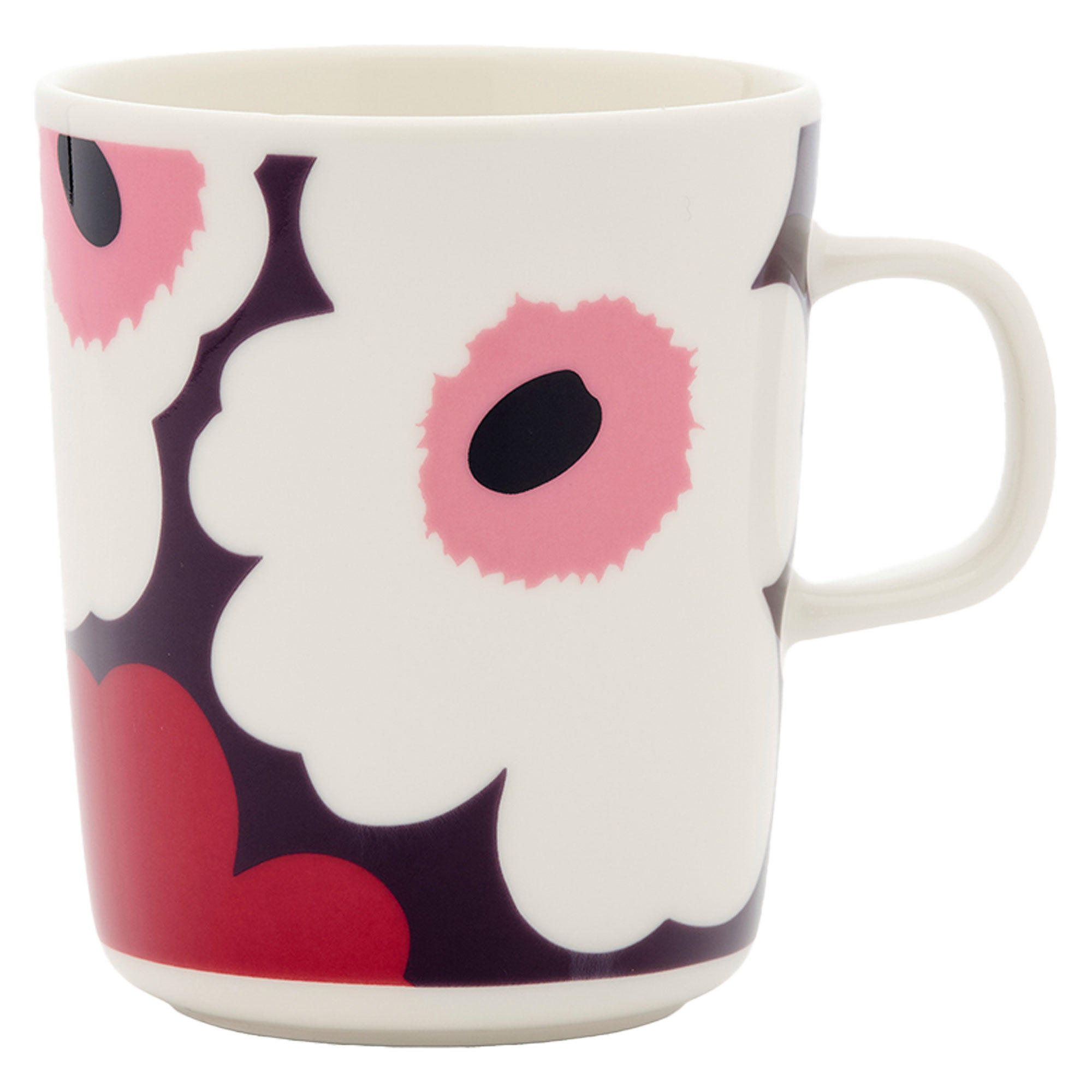Marimekko Oiva Unikko krus 2,5 dl, cranberry/pink