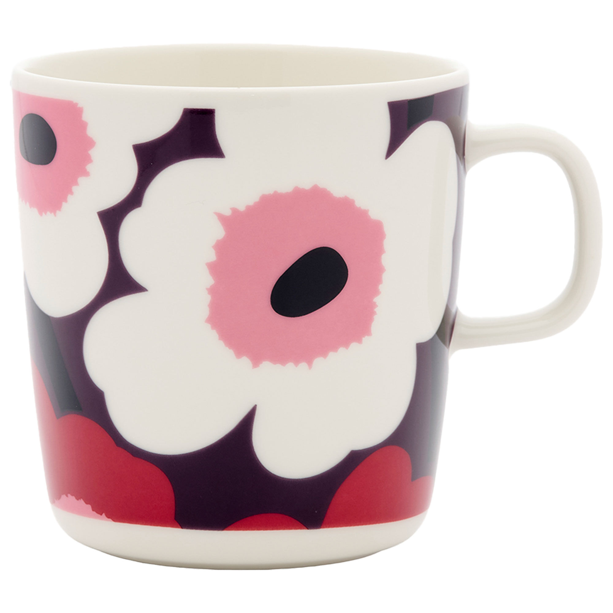 Marimekko Oiva Unikko krus 4 dl, cranberry/pink