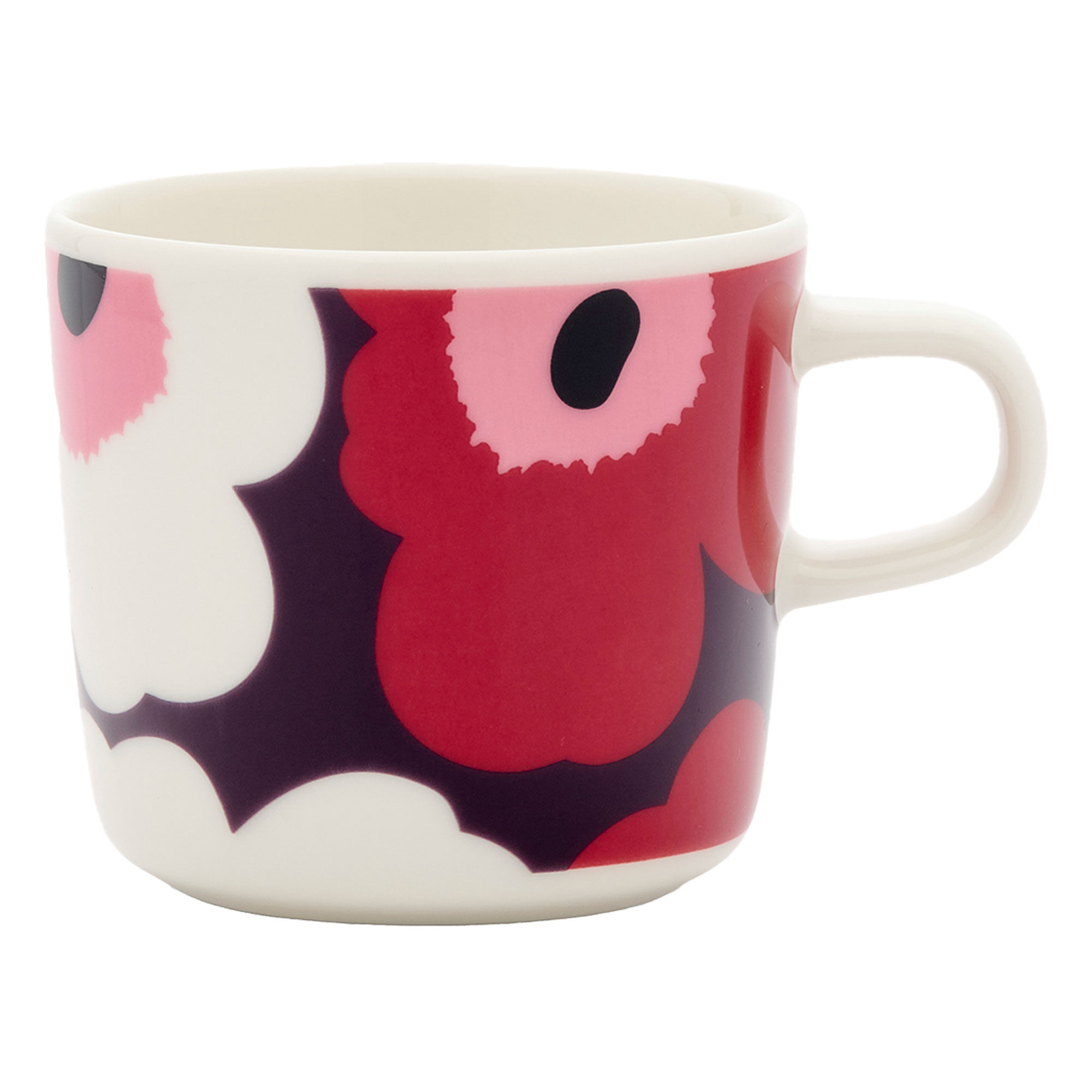 Marimekko Oiva Unikko kaffekopp 2 dl, cranberry/pink