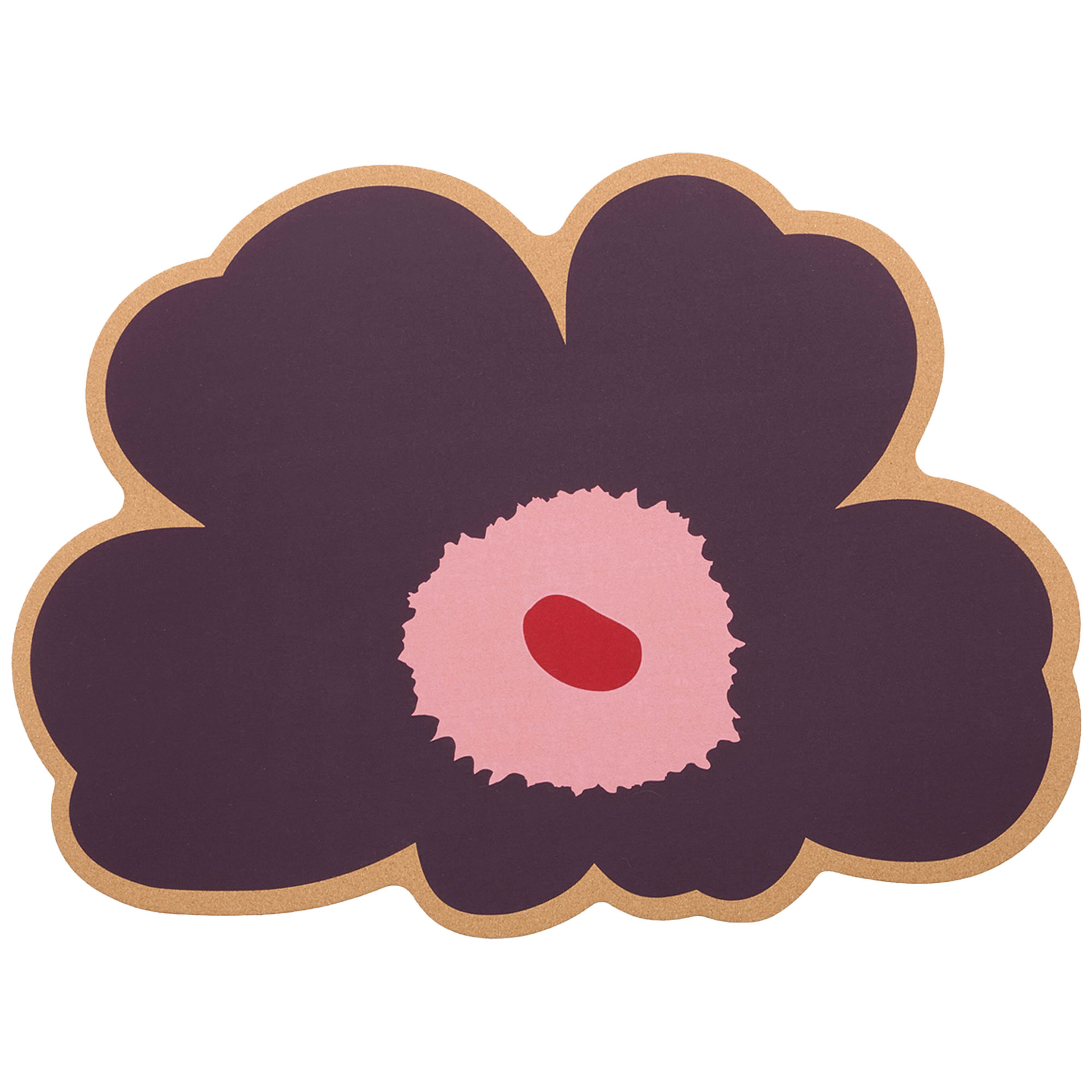 Unikko-formad bordstablett, cranberry/pink